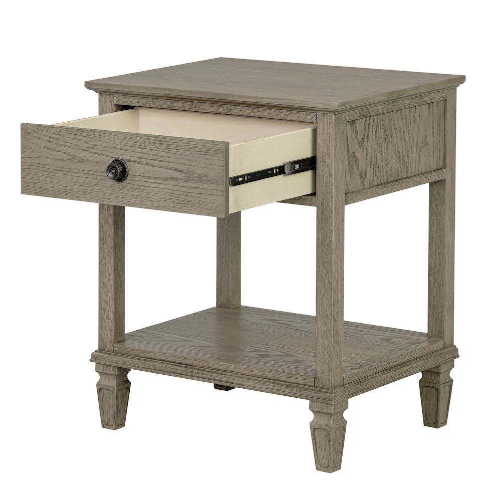 Victoria Bedside Table, Reclaimed Grey color. Picture 4