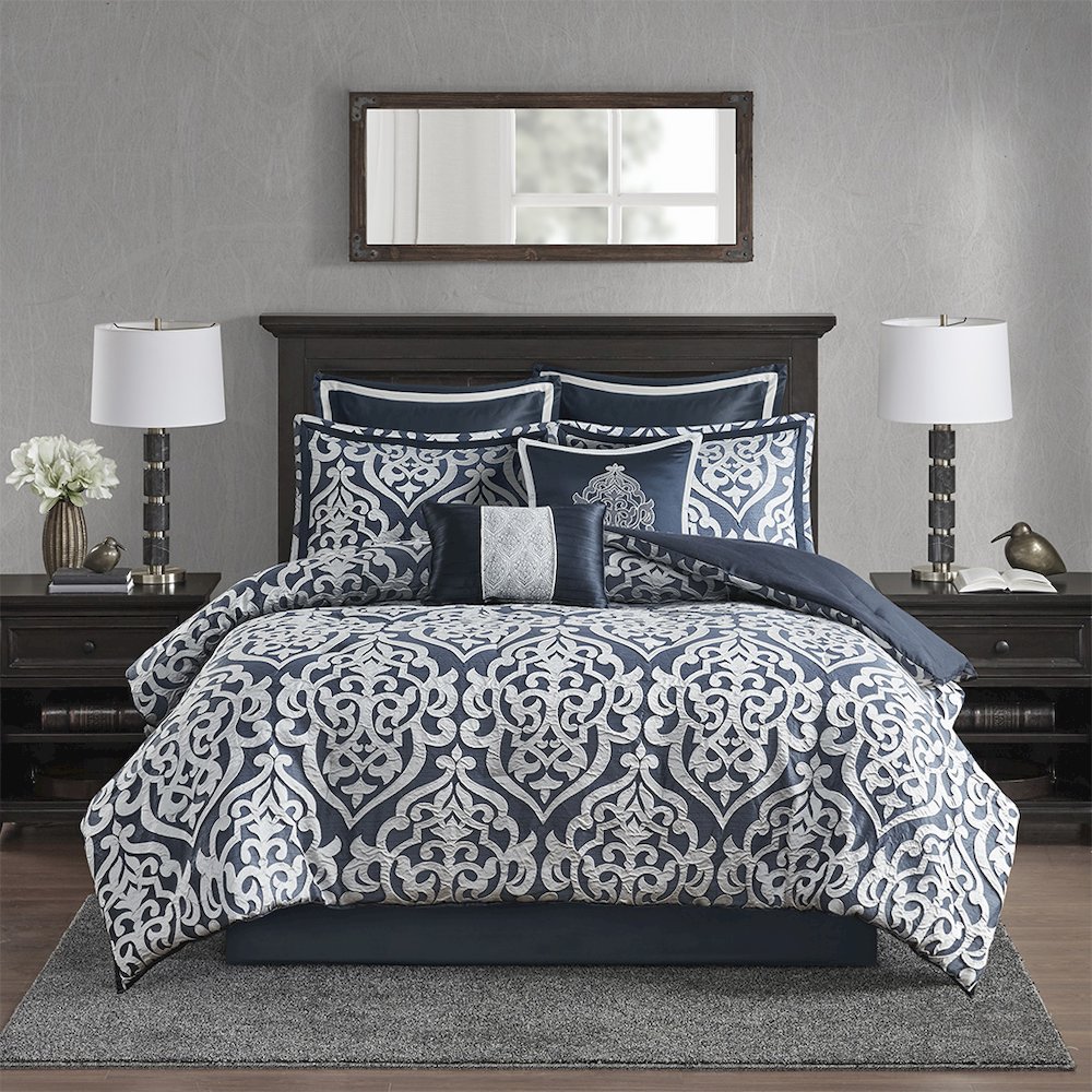 8 Piece Jacquard Comforter Set. Picture 3