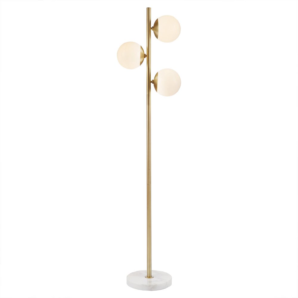 3-Globe Light Floor Lamp with Marble Base. Picture 1