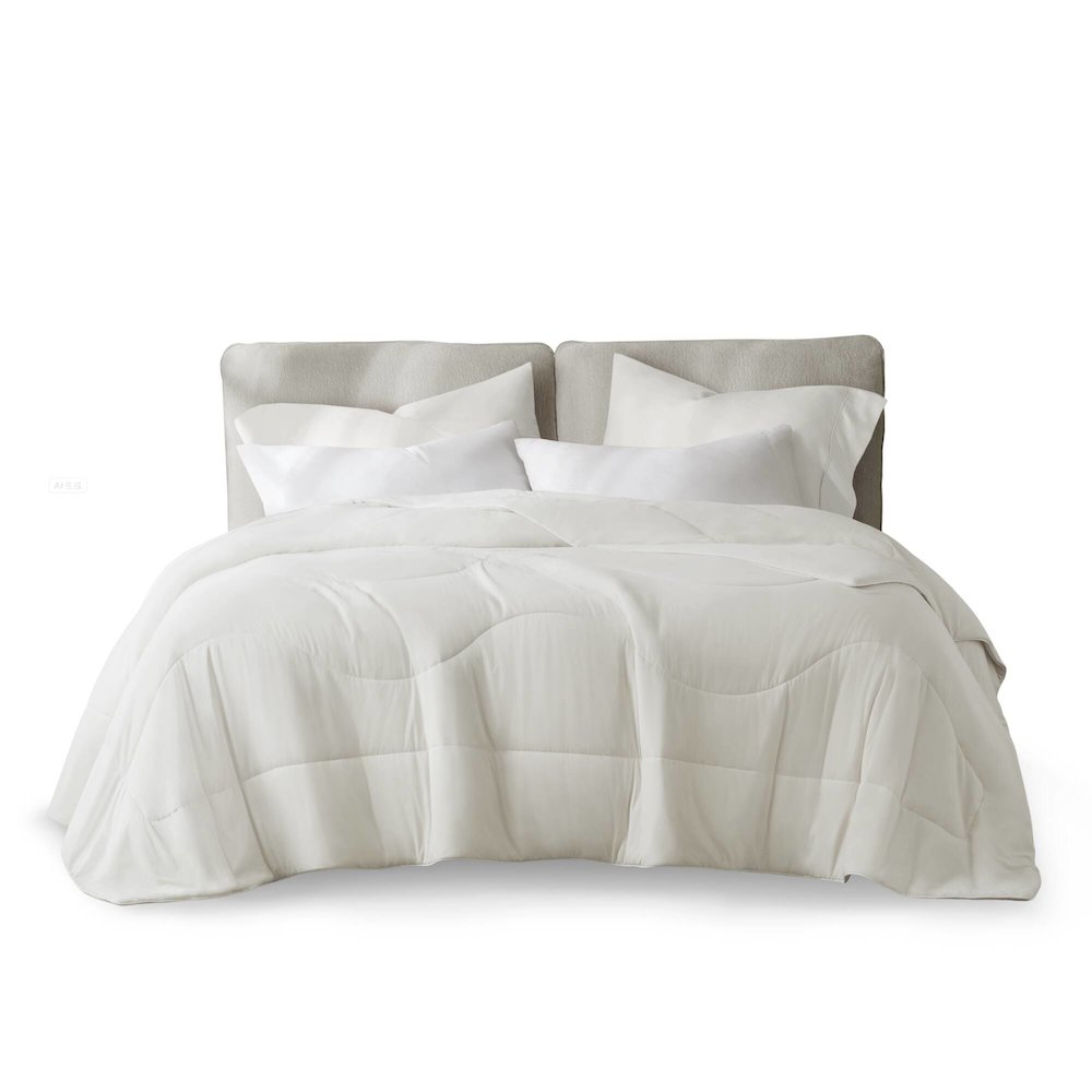 Reversible Tencel Comforter Blanket, White color. Picture 2