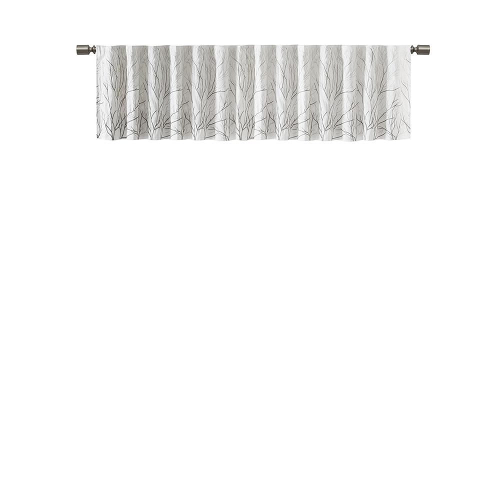 Faux Silk Embroidered Window Valance. Picture 1