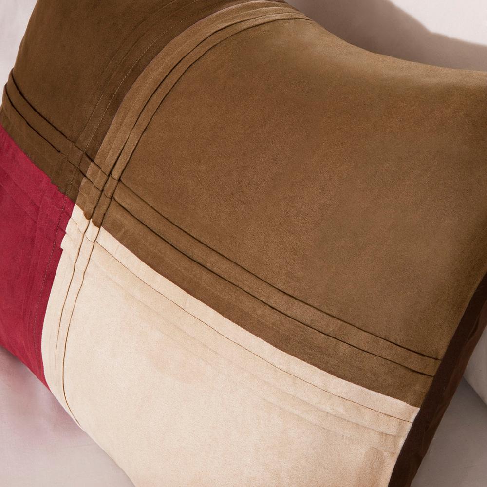 Jackson Blocks 7 Piece Microsuede Comforter Set, Red color. Picture 2