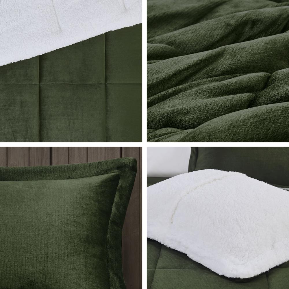 Plush to Sherpa Down Alternative Comforter Set. Picture 1