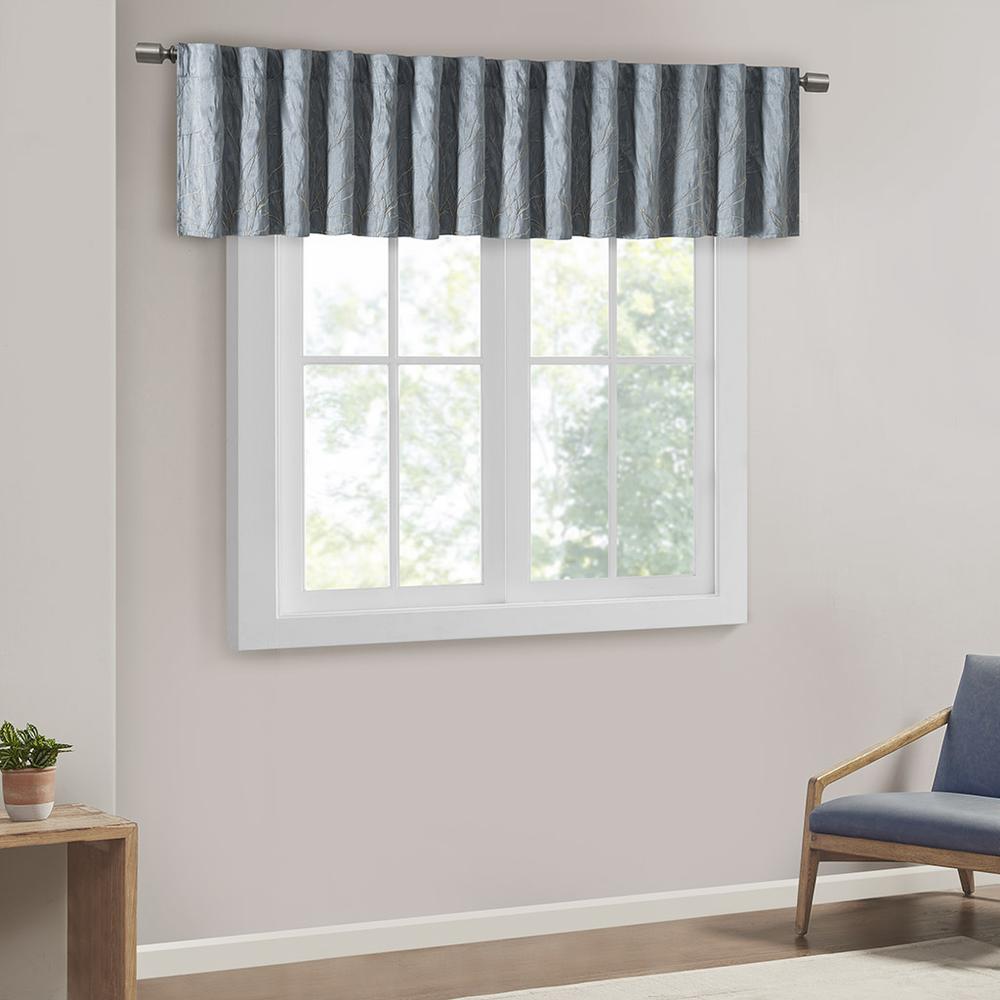 Faux Silk Embroidered Window Valance. Picture 2
