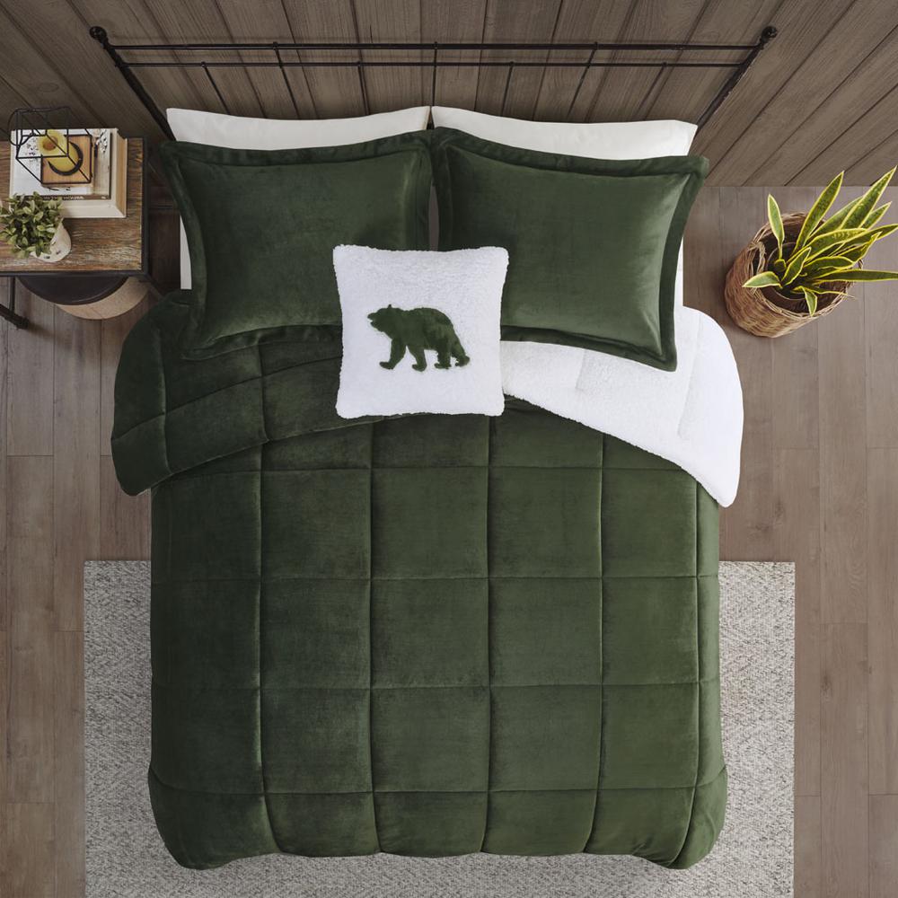 Plush to Sherpa Down Alternative Comforter Set. Picture 2