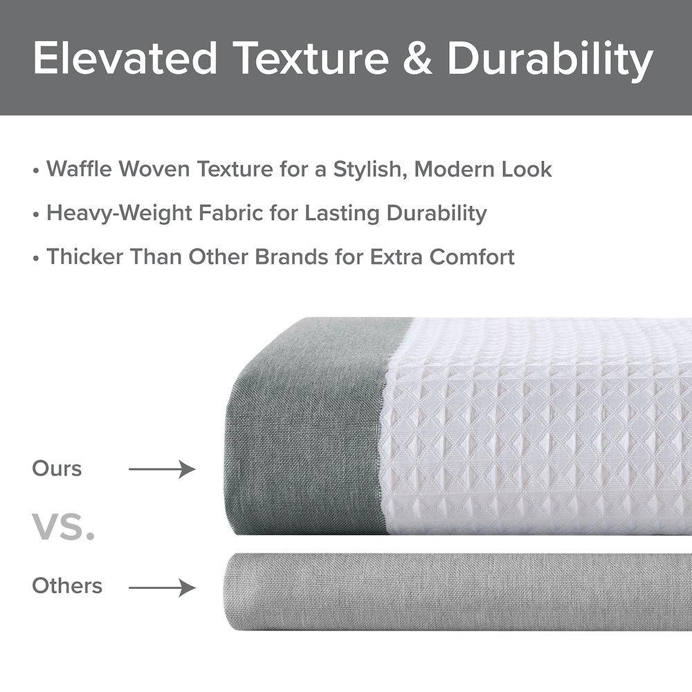 Spa Waffle Shower Curtain with 3M Treatment, Charcoal color. Picture 5