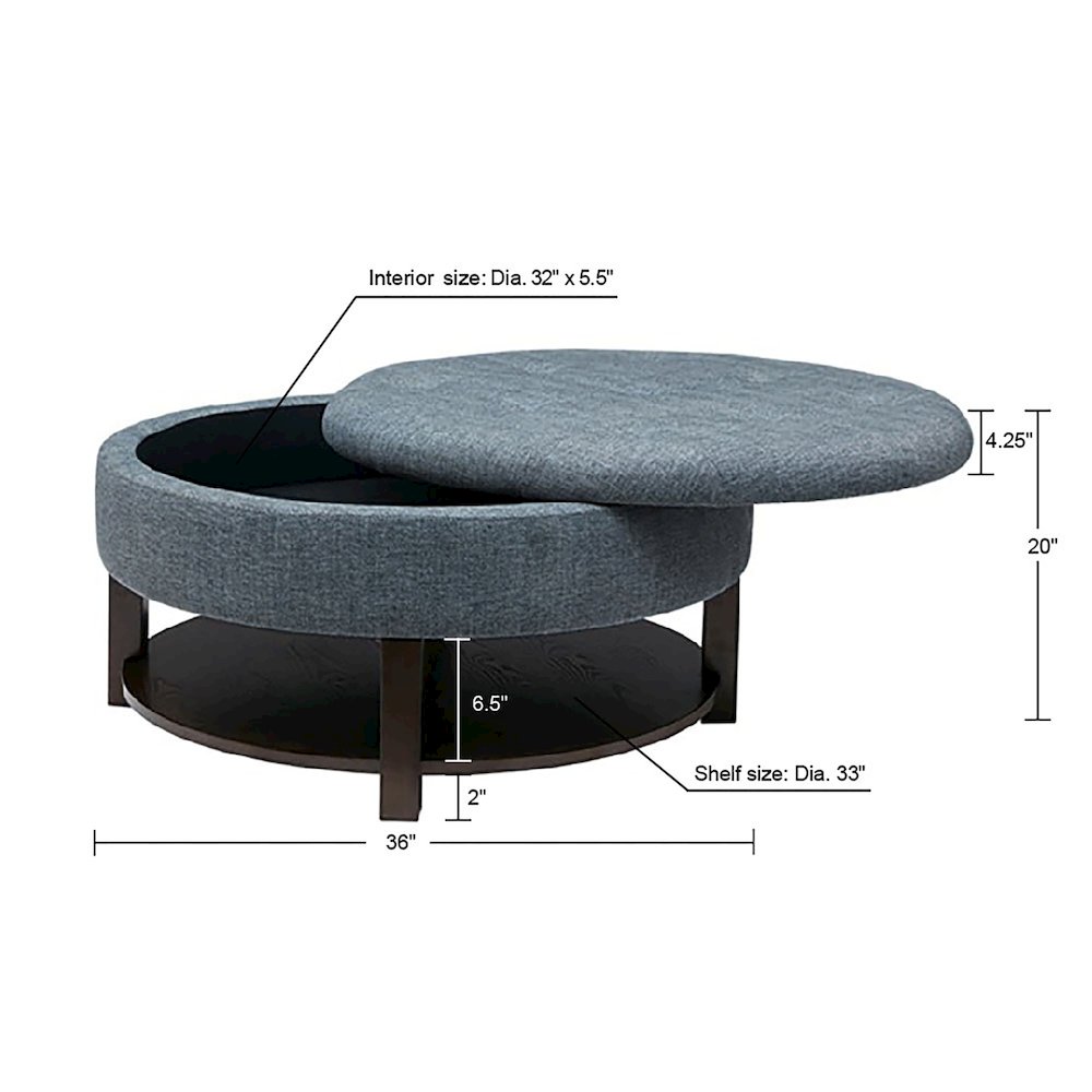 Round Storage Ottoman. Picture 2