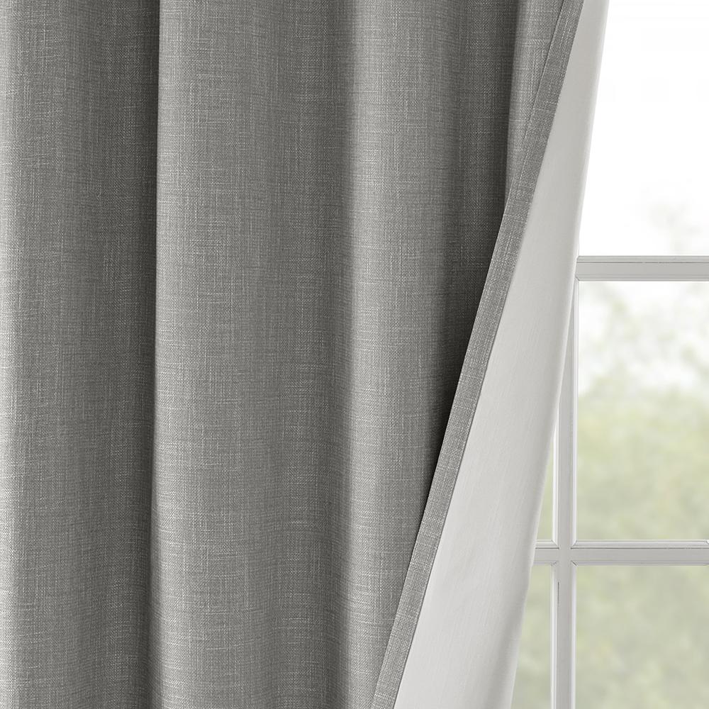 Printed Heathered Blackout Grommet Top Curtain Panel. Picture 3