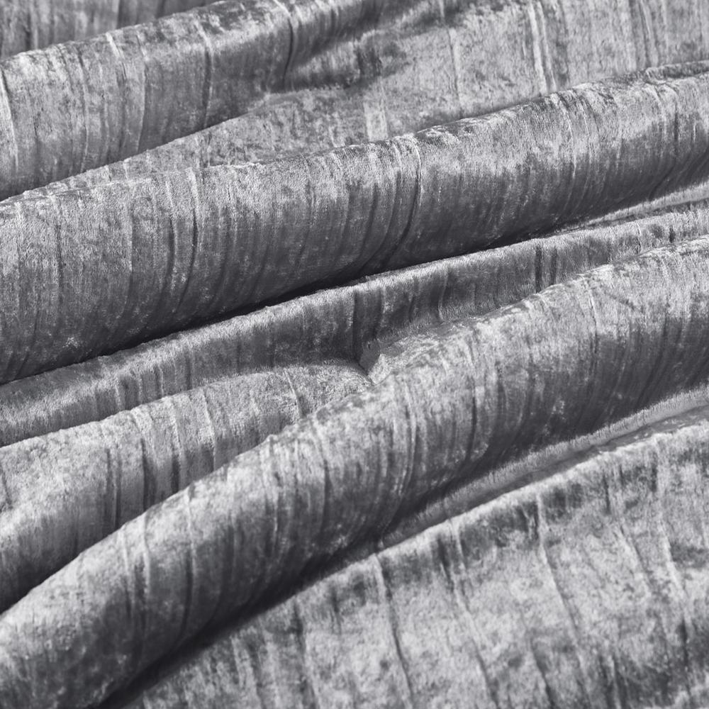 Lee 5 Piece Crinkle Velvet Comforter Set, Silver color. Picture 5
