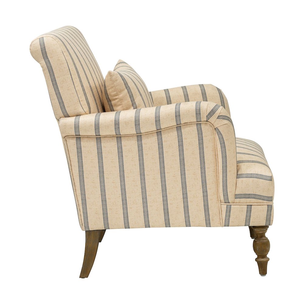 Amanda Accent Chair, Linen/Blue color. Picture 4