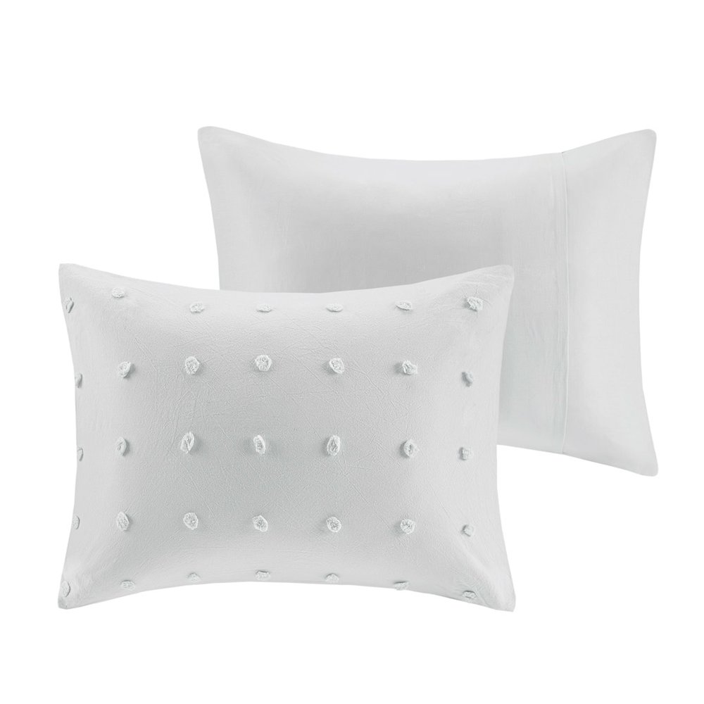 Cotton Jacquard Comforter Set with Euro Shams and Throw Pillows. Picture 5