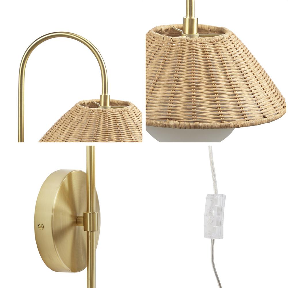 Rattan Weave Wall Sconce. Picture 3
