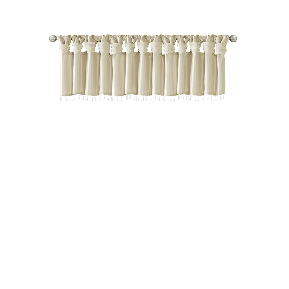 Lightweight Faux Silk Valance With Beads. Picture 5