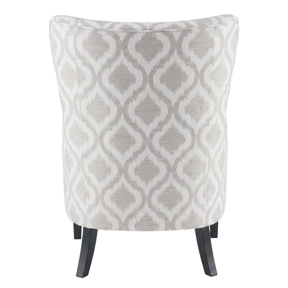 Grey Wingback Accent Chair with Arianna Pattern and Comfortable Design. Picture 2