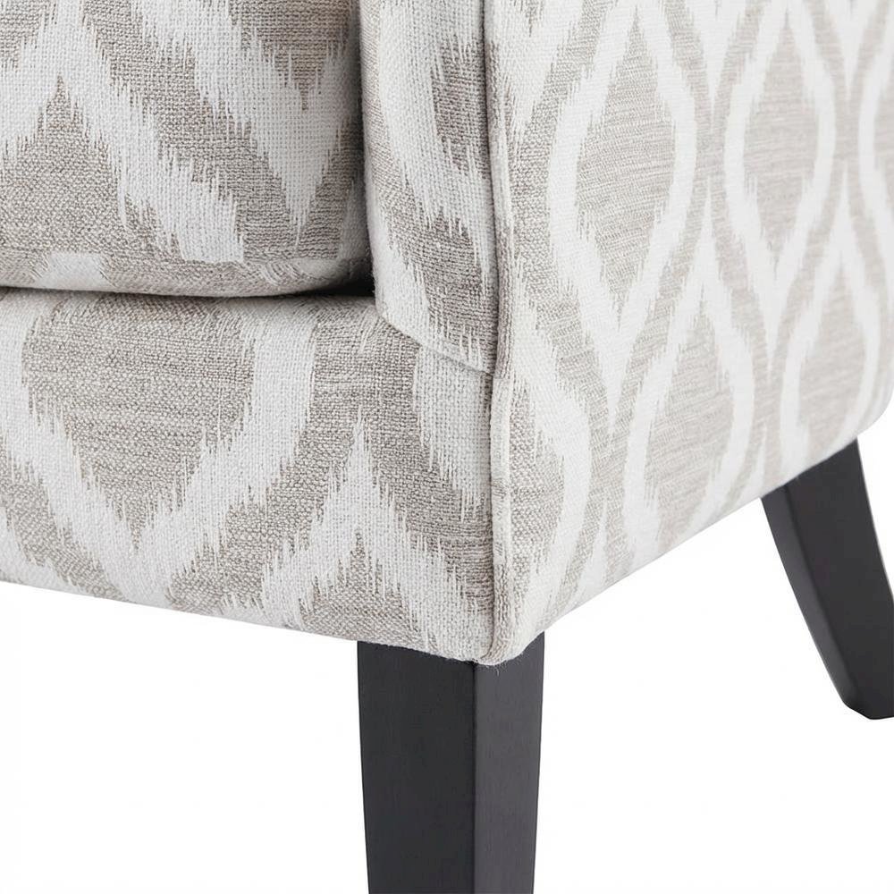 Grey Wingback Accent Chair with Arianna Pattern and Comfortable Design. Picture 4