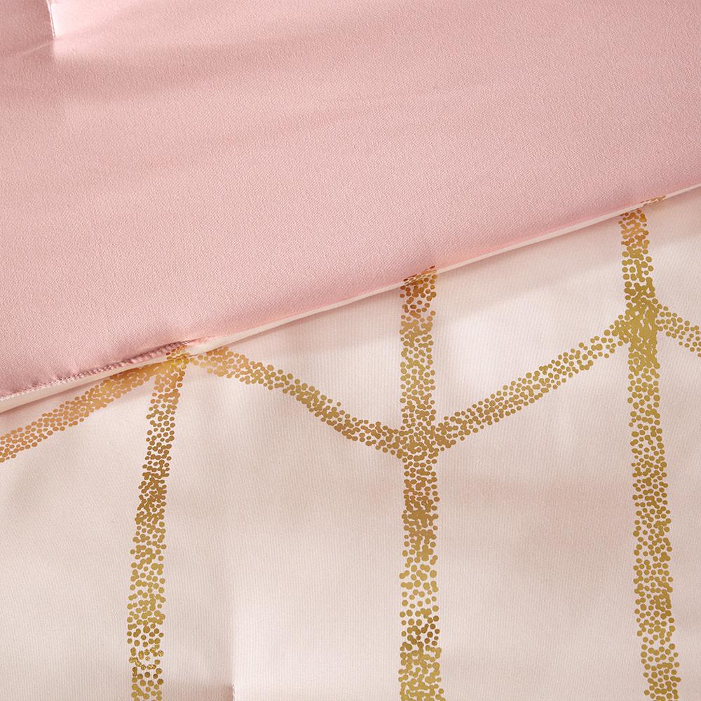 Blush & Gold Geometric Comforter Set, Belen Kox. Picture 3