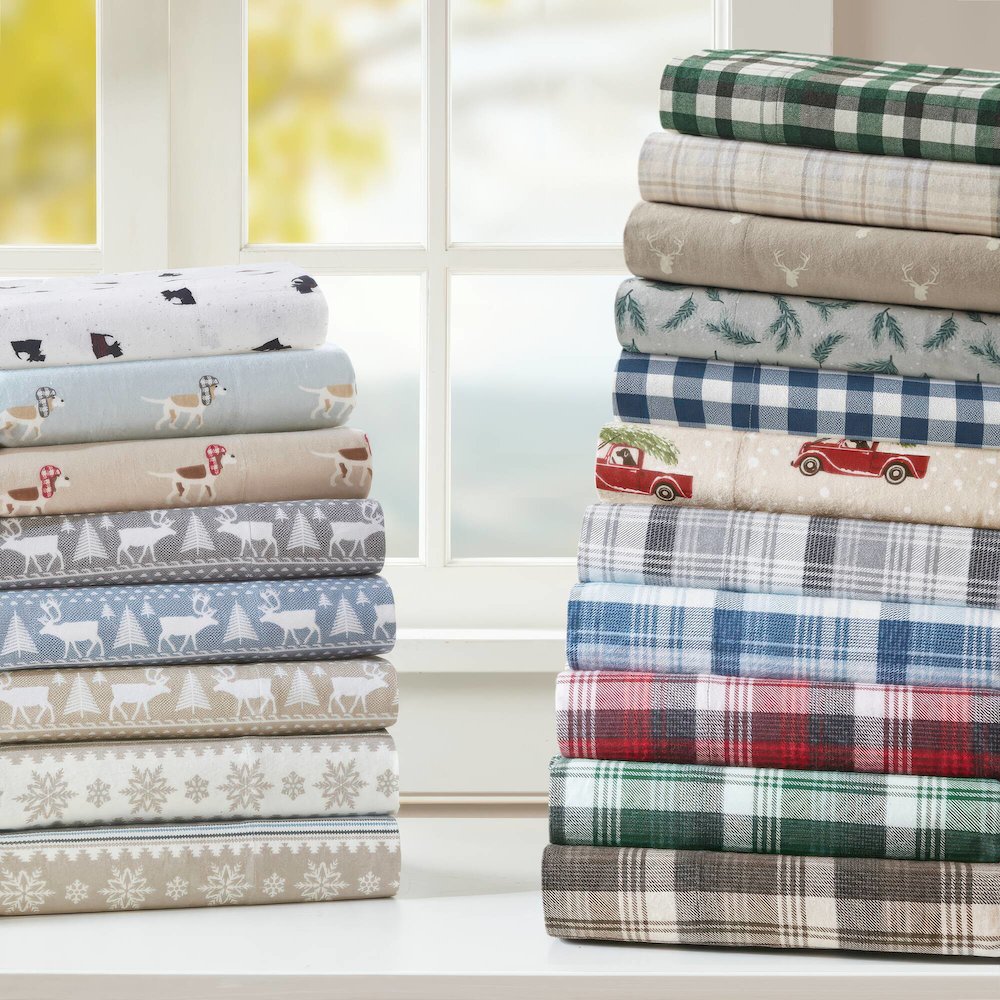 Flannel 100% Cotton Flannel Printed Sheet Set, Stag Head color. Picture 4