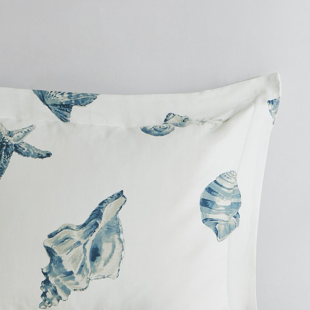 Beach House 2 Piece Duvet Cover Set, Blue color. Picture 5