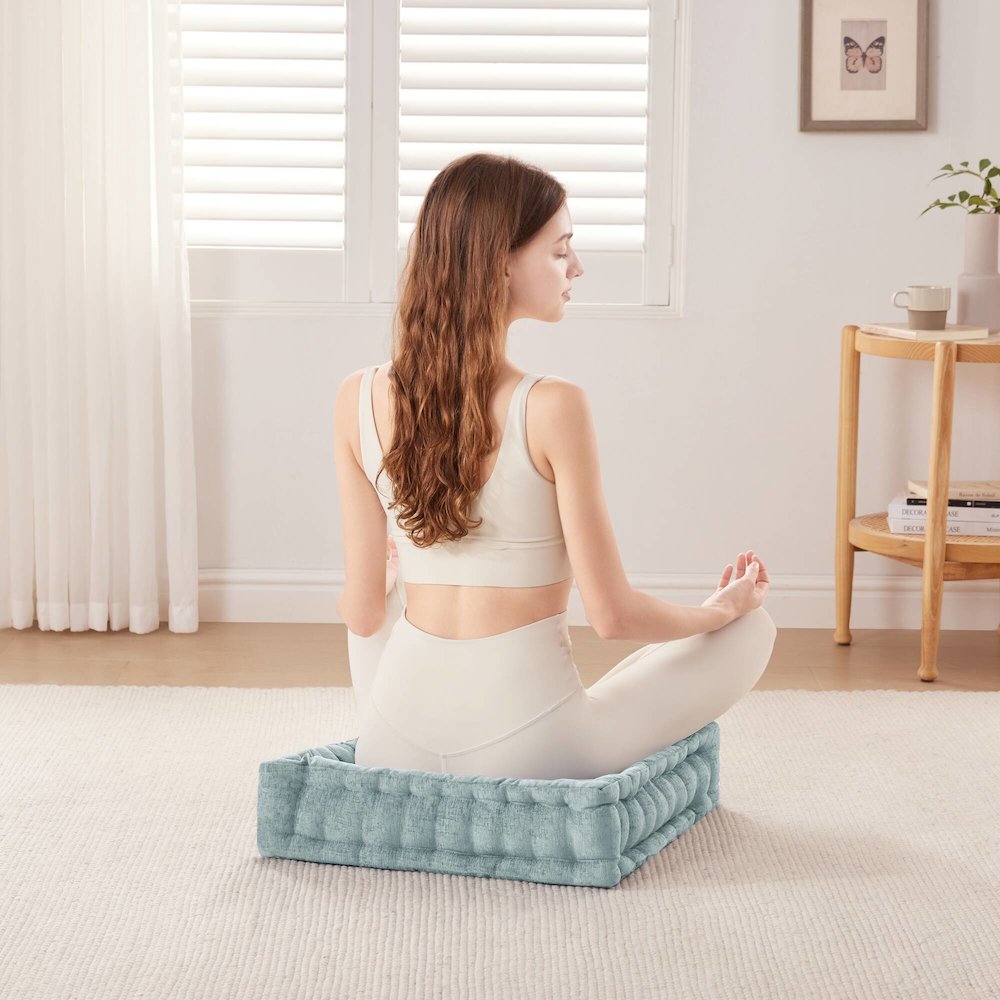 Azza Poly Chenille Square Floor Pillow Cushion Compress Pack. Picture 5