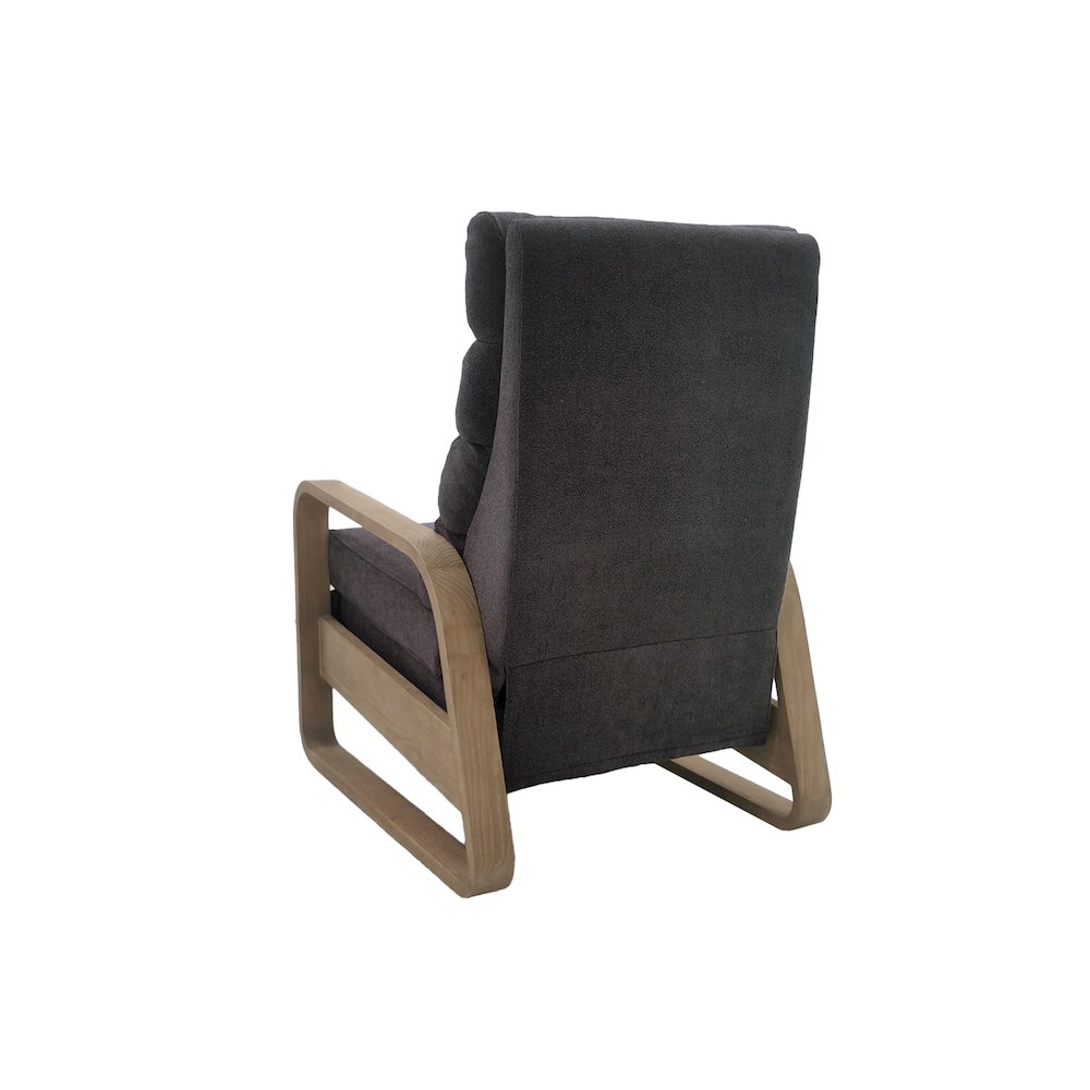 Jordan Wood framed push back Recliner, Grey color. Picture 4