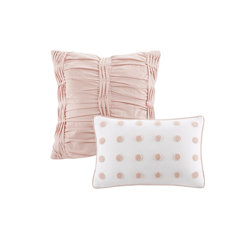 Cotton Jacquard Comforter Set with Euro Shams and Throw Pillows. Picture 1