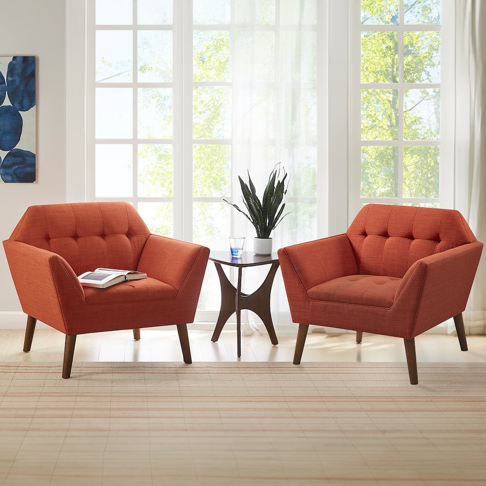 Newport Lounge Chair Set of 2 in Spice. Picture 2