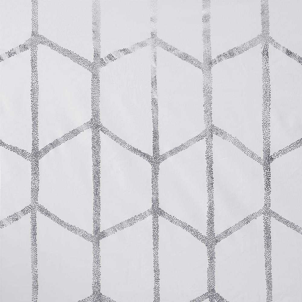 Total Blackout Metallic Print Grommet Top Curtain Panel. Picture 1