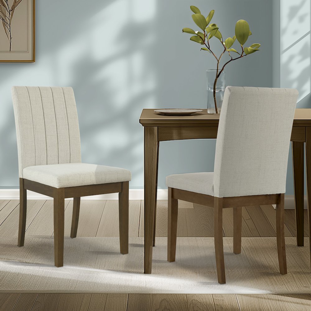 Upholstered Channel-back Dining Chair Set of 2. Picture 3