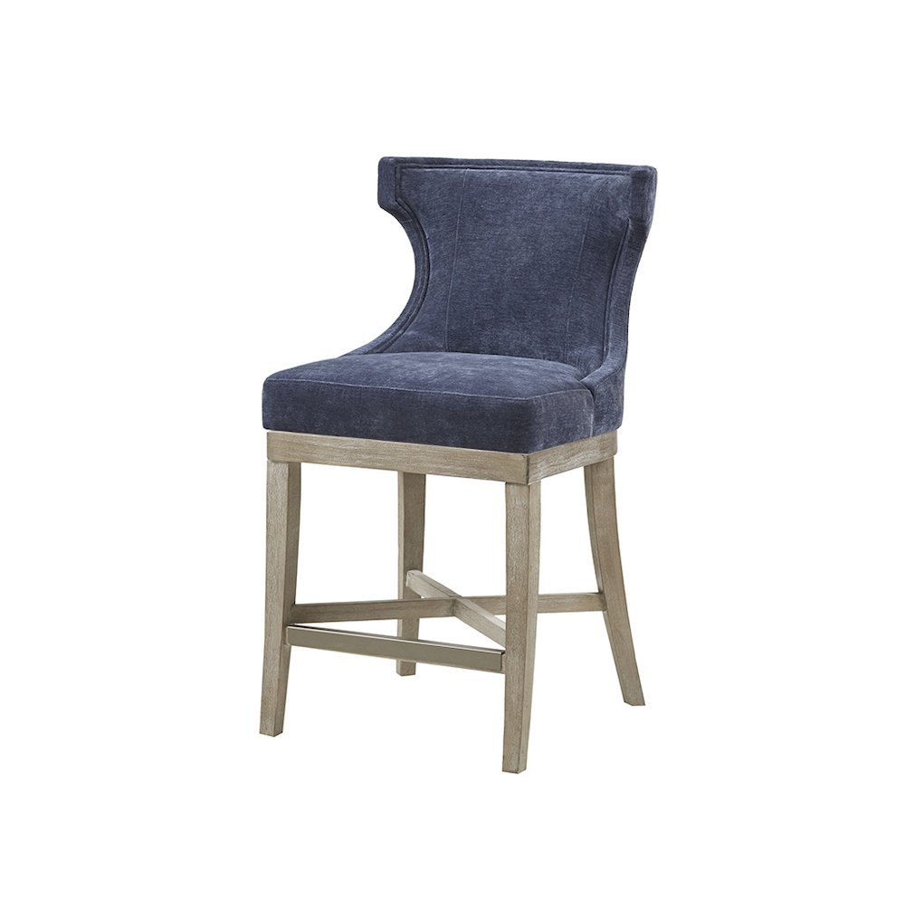 Carson Counter Stool with Swivel Seat, Navy color. Picture 5