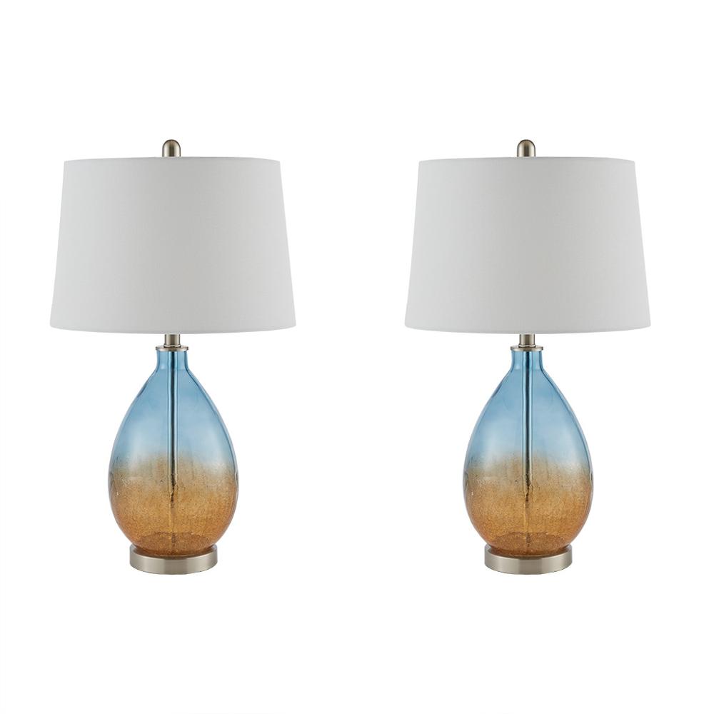 Cortina Blue Glass Table Lamp Set, Belen Kox. Picture 1