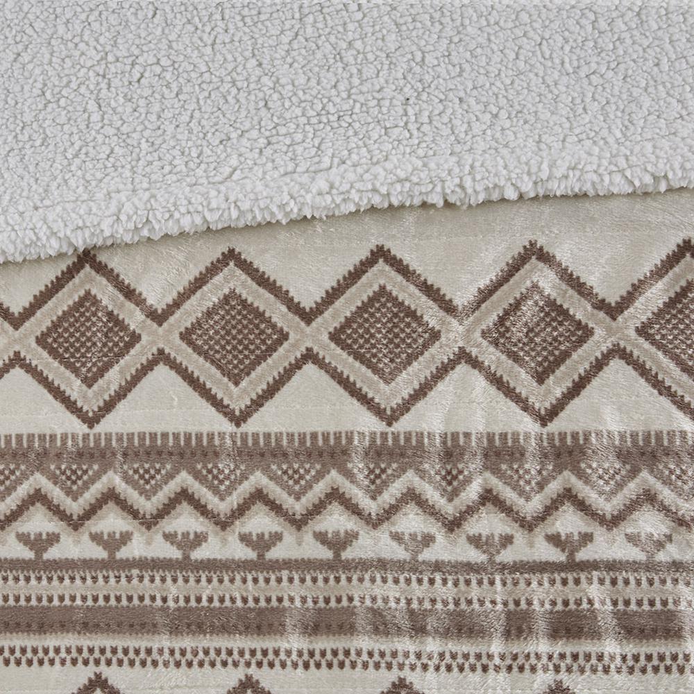 Anderson Oversized Mink to Berber Heated Throw, Natural color. Picture 1