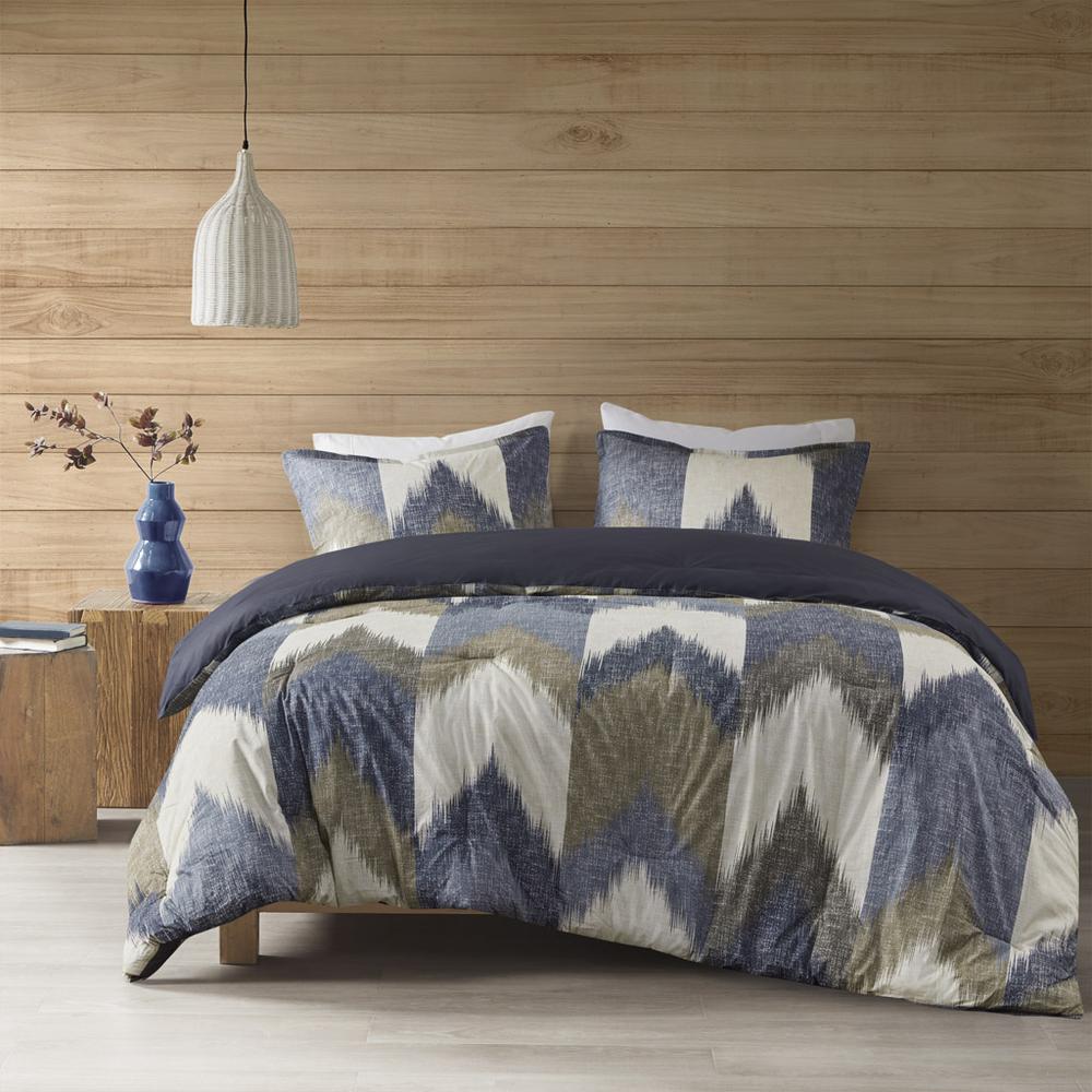 Alpine 3 Piece Comforter Mini Set, Navy color. Picture 2
