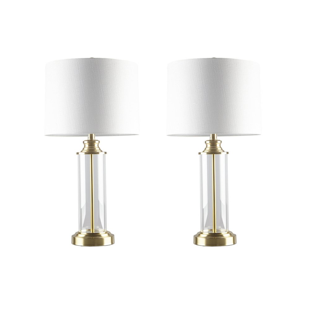 Glass Cylinder Table Lamp Set of 2. Picture 3