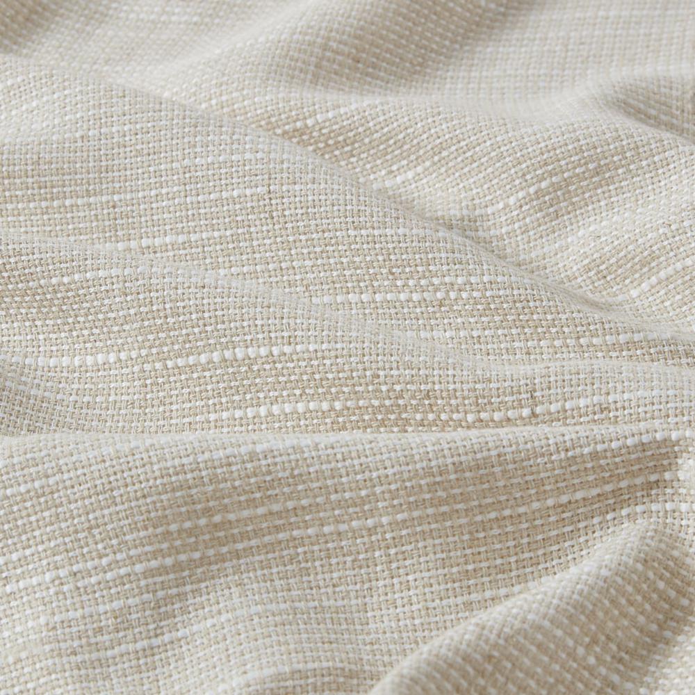 Faux Linen Rod Pocket and Back Tab Fleece Lined Curtain Panel. Picture 3