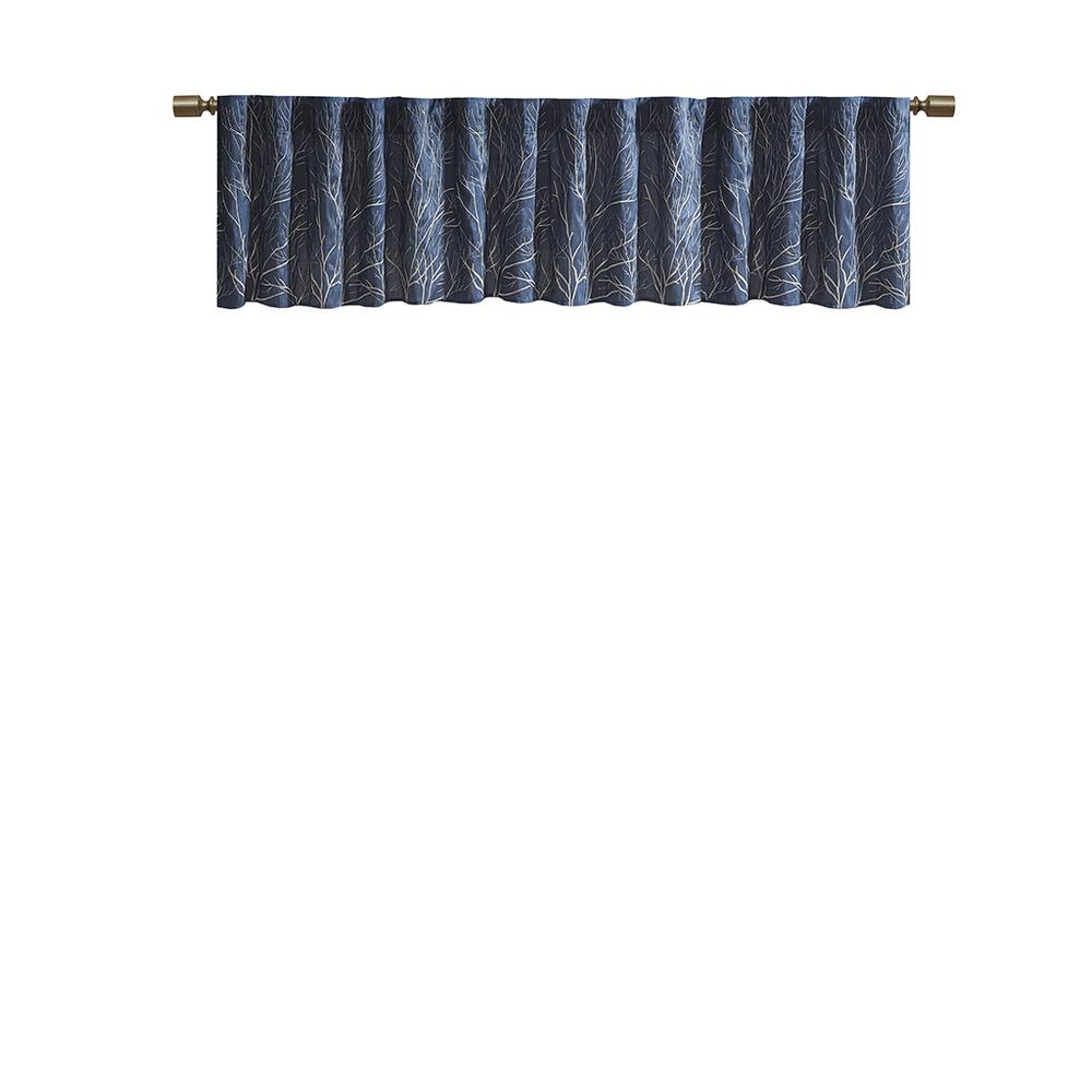 Faux Silk Embroidered Window Valance. Picture 1