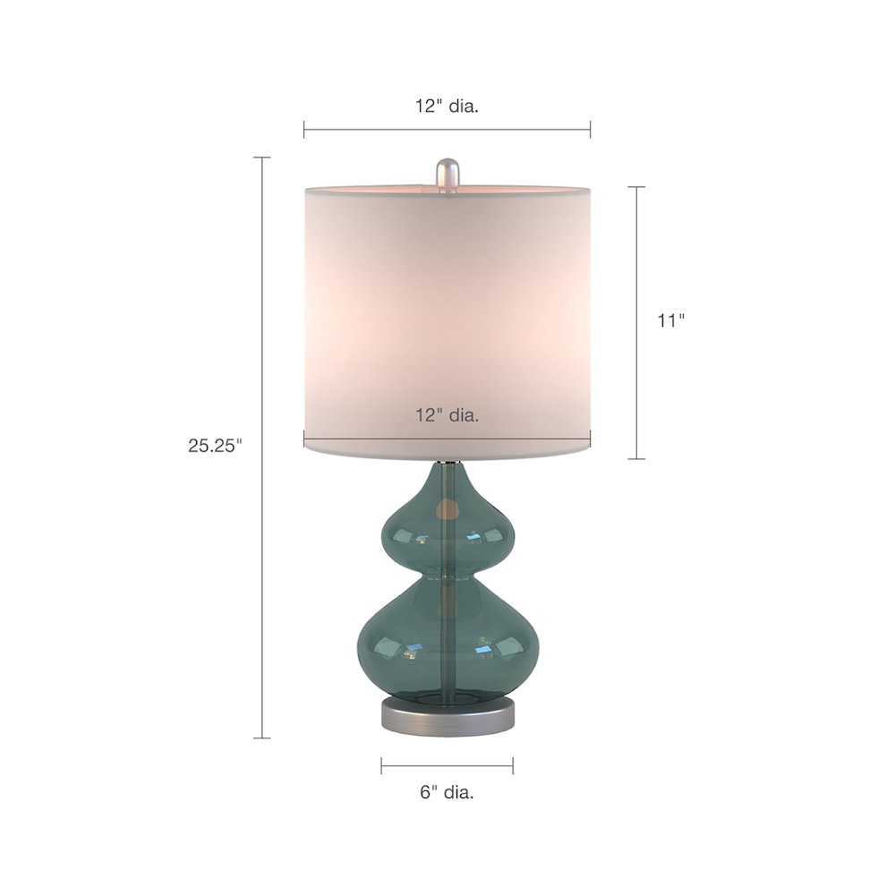 Curved Glass Table Lamp, Set of 2. Picture 4