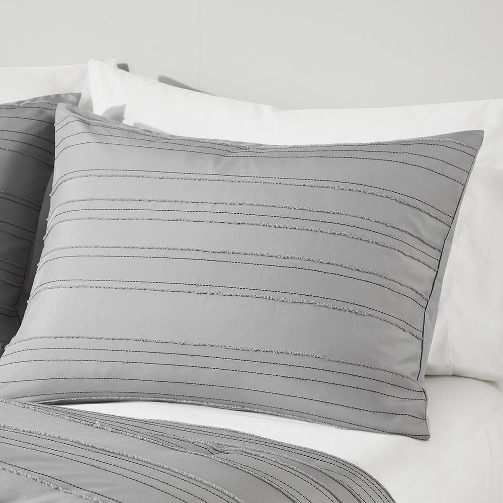 Cationic Dyed Clip Jacquard Comforter Set with Throw Pillow. Picture 3