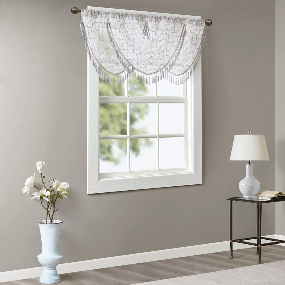 Diamond Sheer Embroidered Waterfall Valance. Picture 4