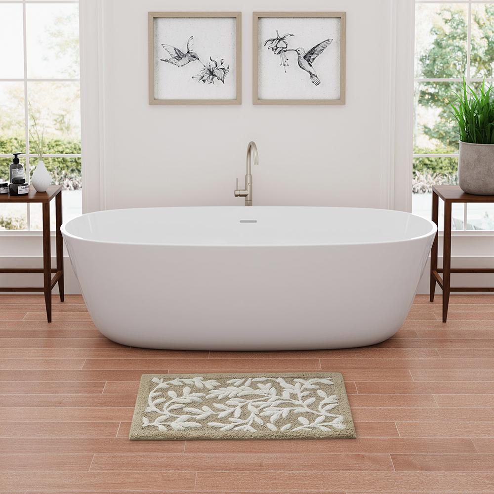 Serene Cotton Tufted Bath Rug, Taupe color. Picture 4
