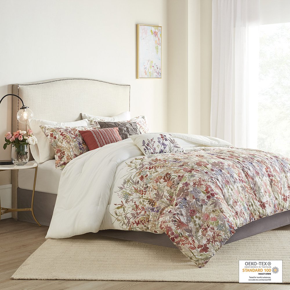 7 Piece Cotton Printed Comforter Set. Picture 4