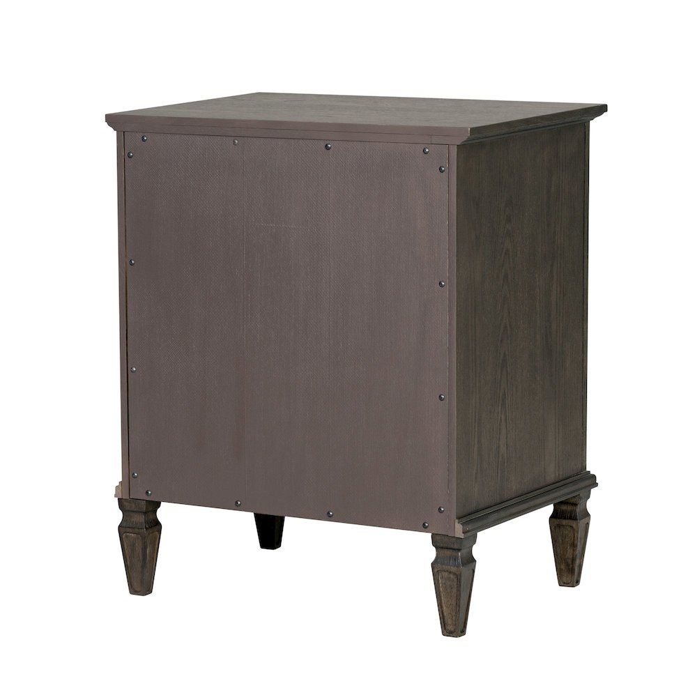 Victoria Nightstand, Antique Brown color. Picture 3