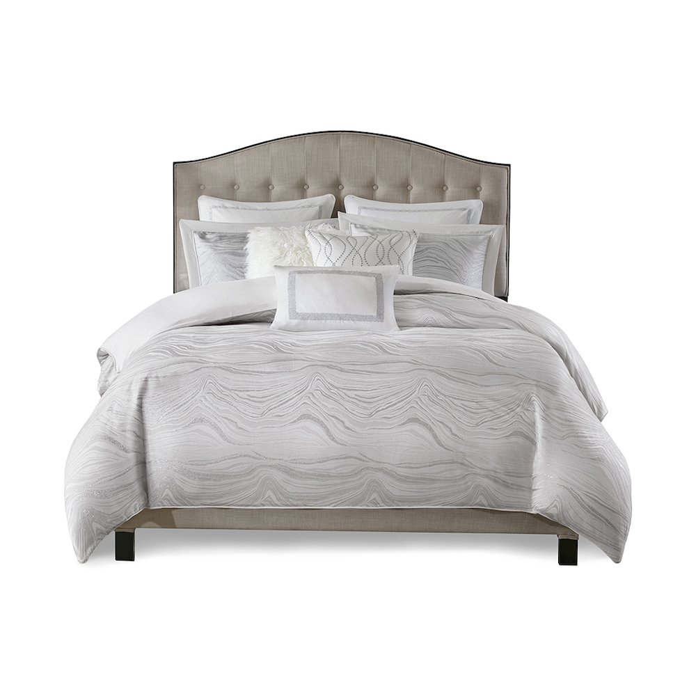 Hollywood Glam Comforter Set, White color. Picture 3