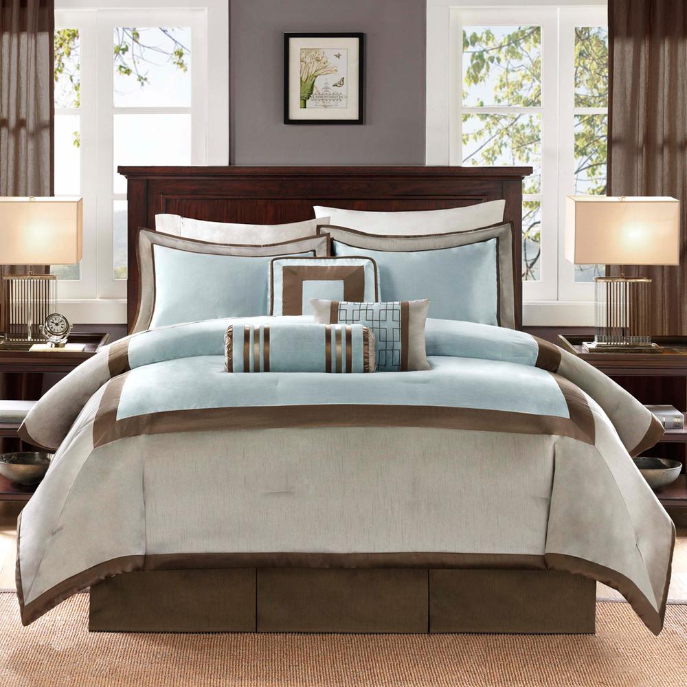 Genevieve 7 Piece Comforter Set, Blue color. Picture 2