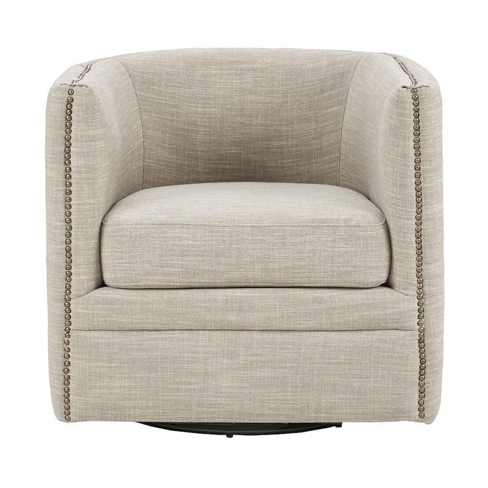 Tufted Barrel Swivel Chair. Picture 1