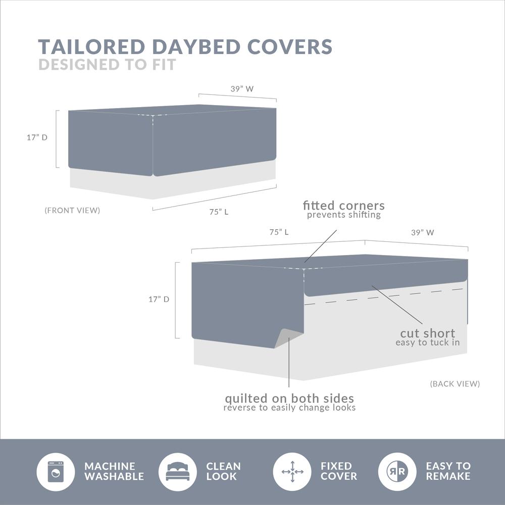 6 Piece Reversible Printed Microfiber Daybed Cover Set. Picture 2