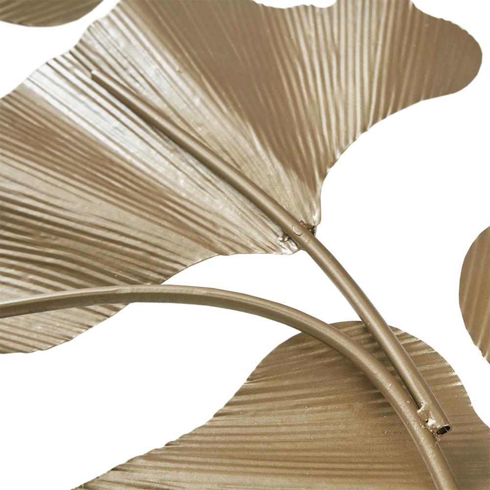 Gold Foil Metal Ginkgo Leaf Wall Decor. Picture 3