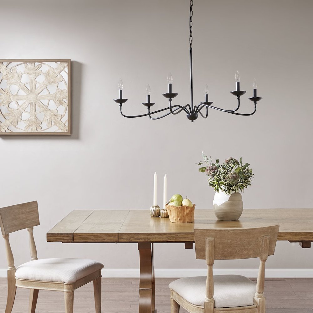 6-Light Farmhouse Metal Chandelier. Picture 2