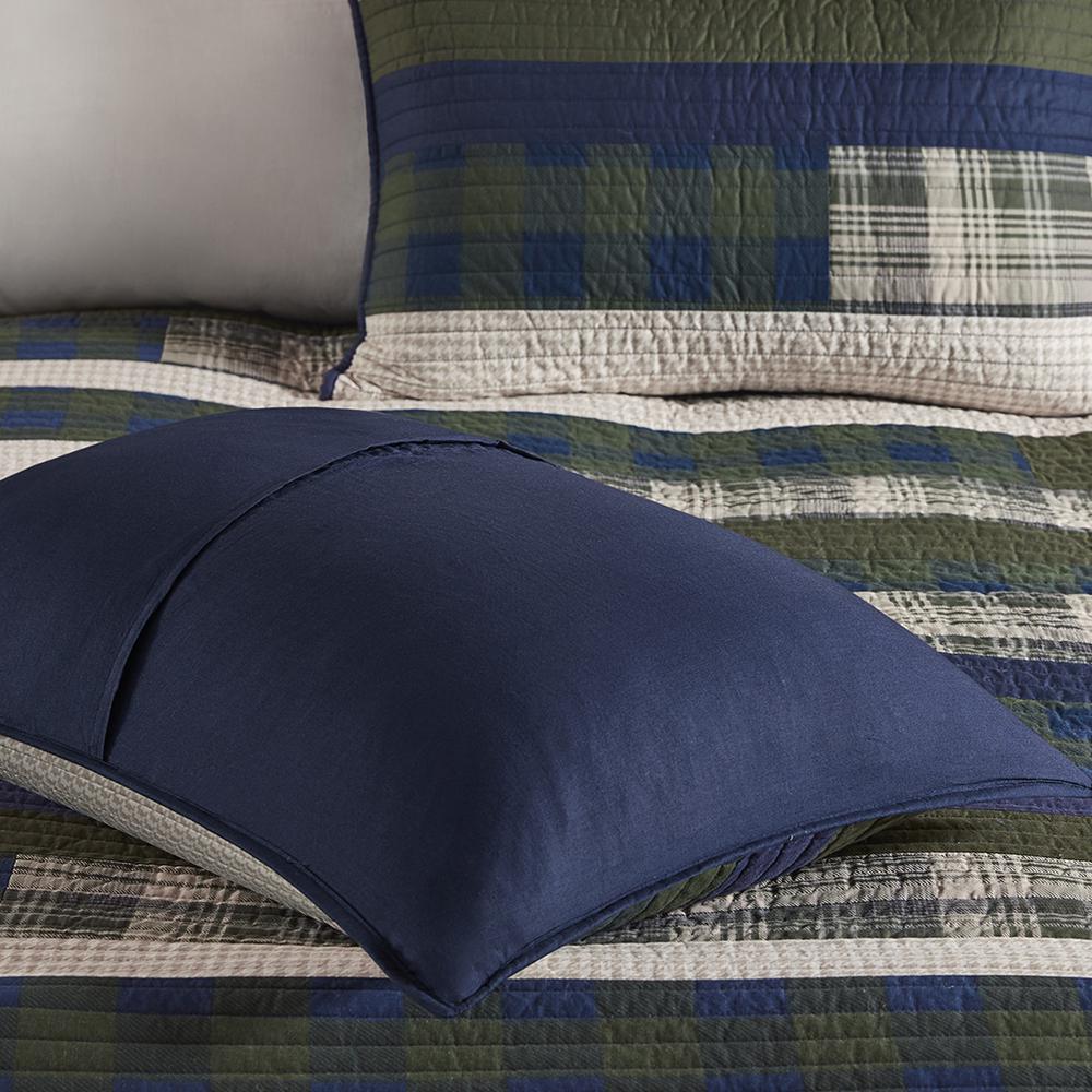 Spruce Hill Oversized Cotton Quilt Mini Set, Green color. Picture 1