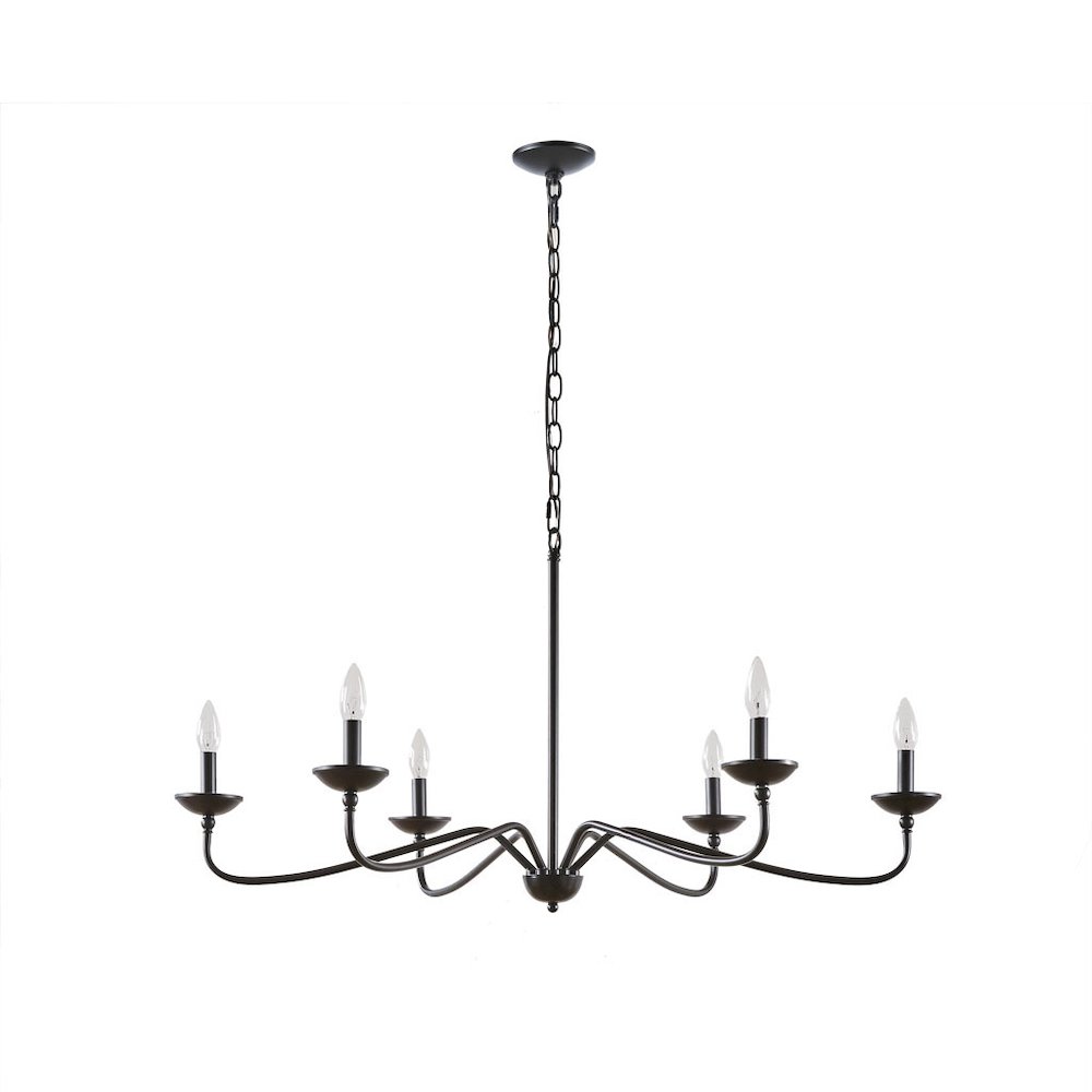 6-Light Farmhouse Metal Chandelier. Picture 5