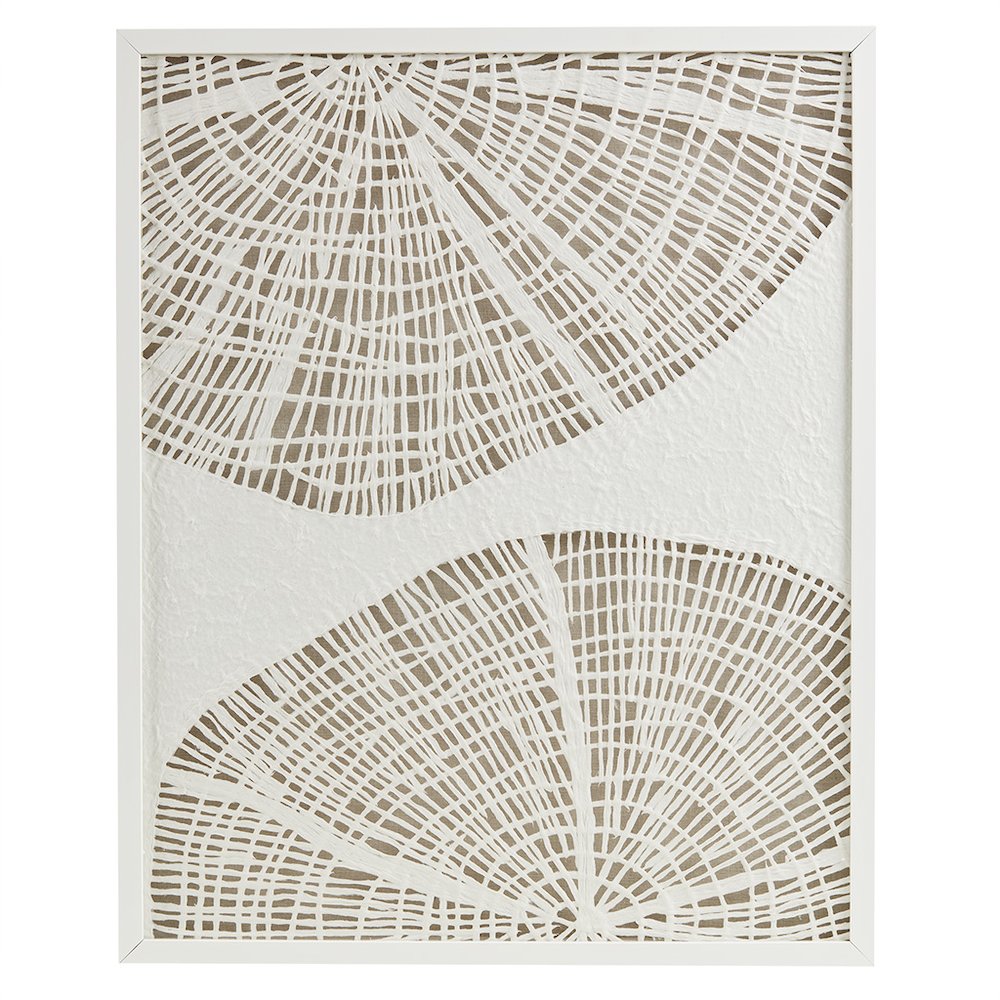 Framed Abstract Coastal Rice Shadowbox Wall Decor. Picture 1